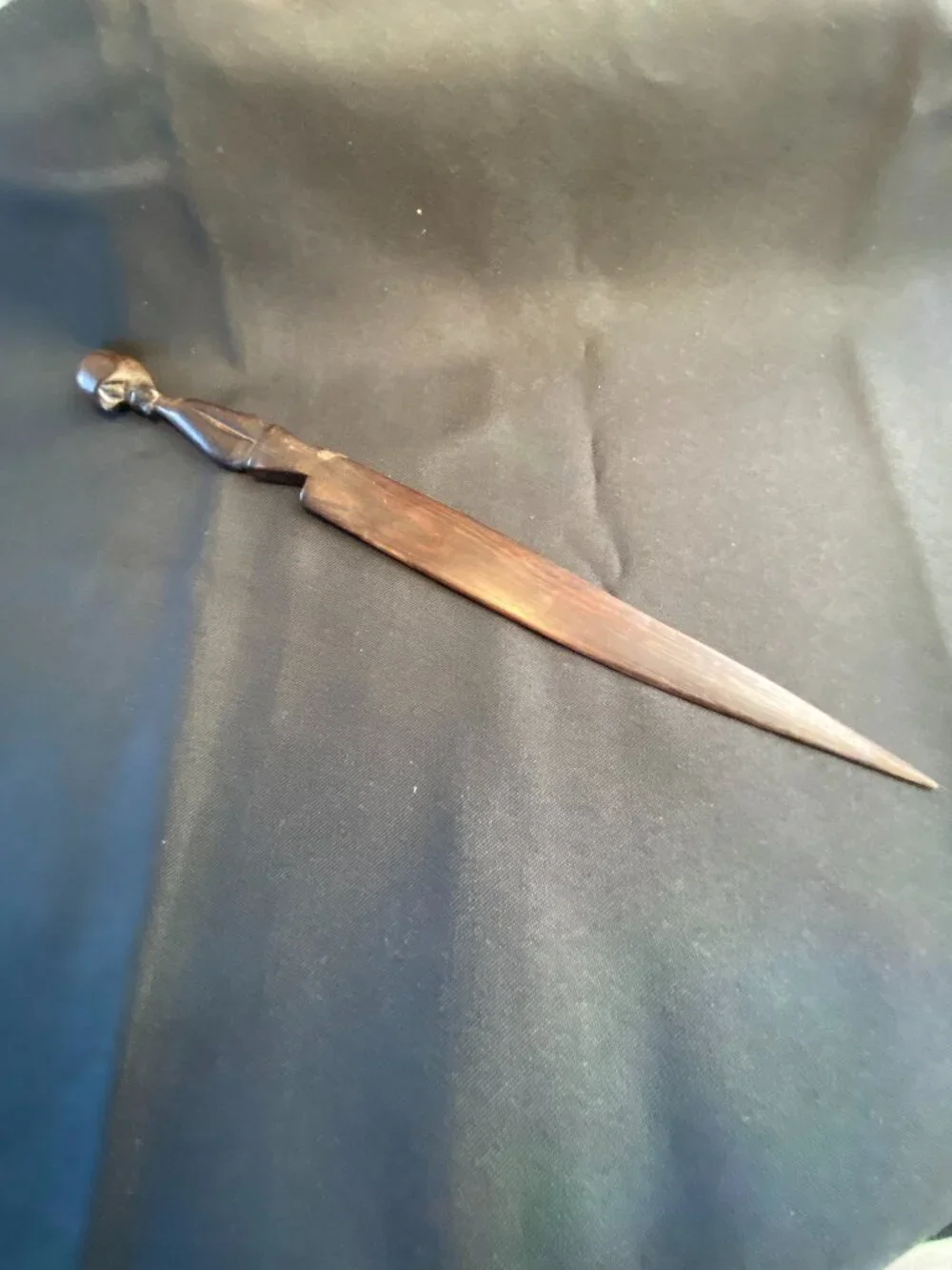 Vintage (1970's) Hand-carved African Wooden Letter Opener Ebony or Iroko 10